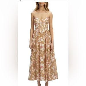 Bardot floral strapless dress size 6